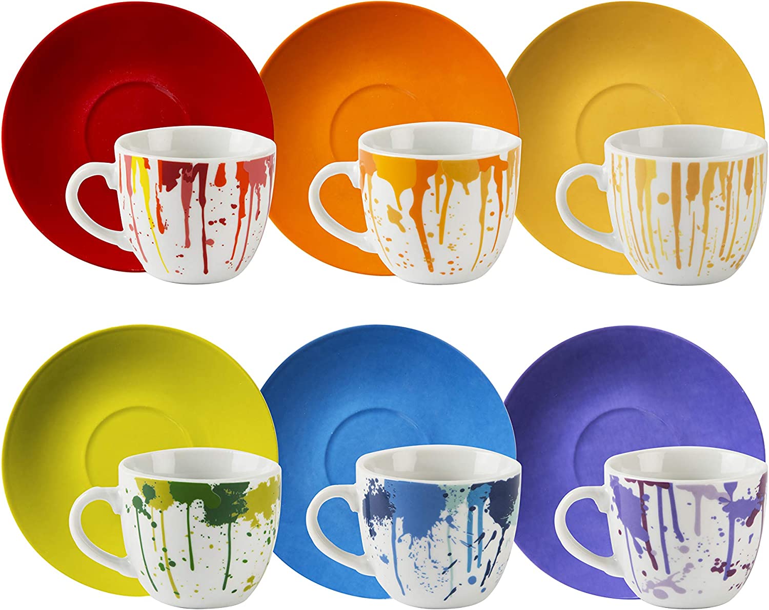 Excelsa Set 6 Tazzina Caffe' Dripping con piattino cod.64013